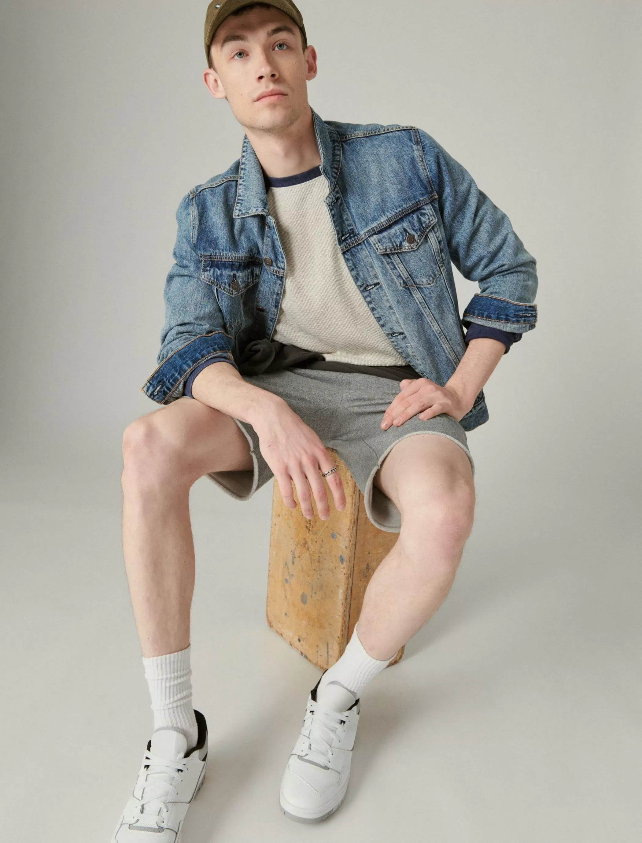 Lucky Brand Shirts & Tops*acid wash colorblock thermal crew oat multi