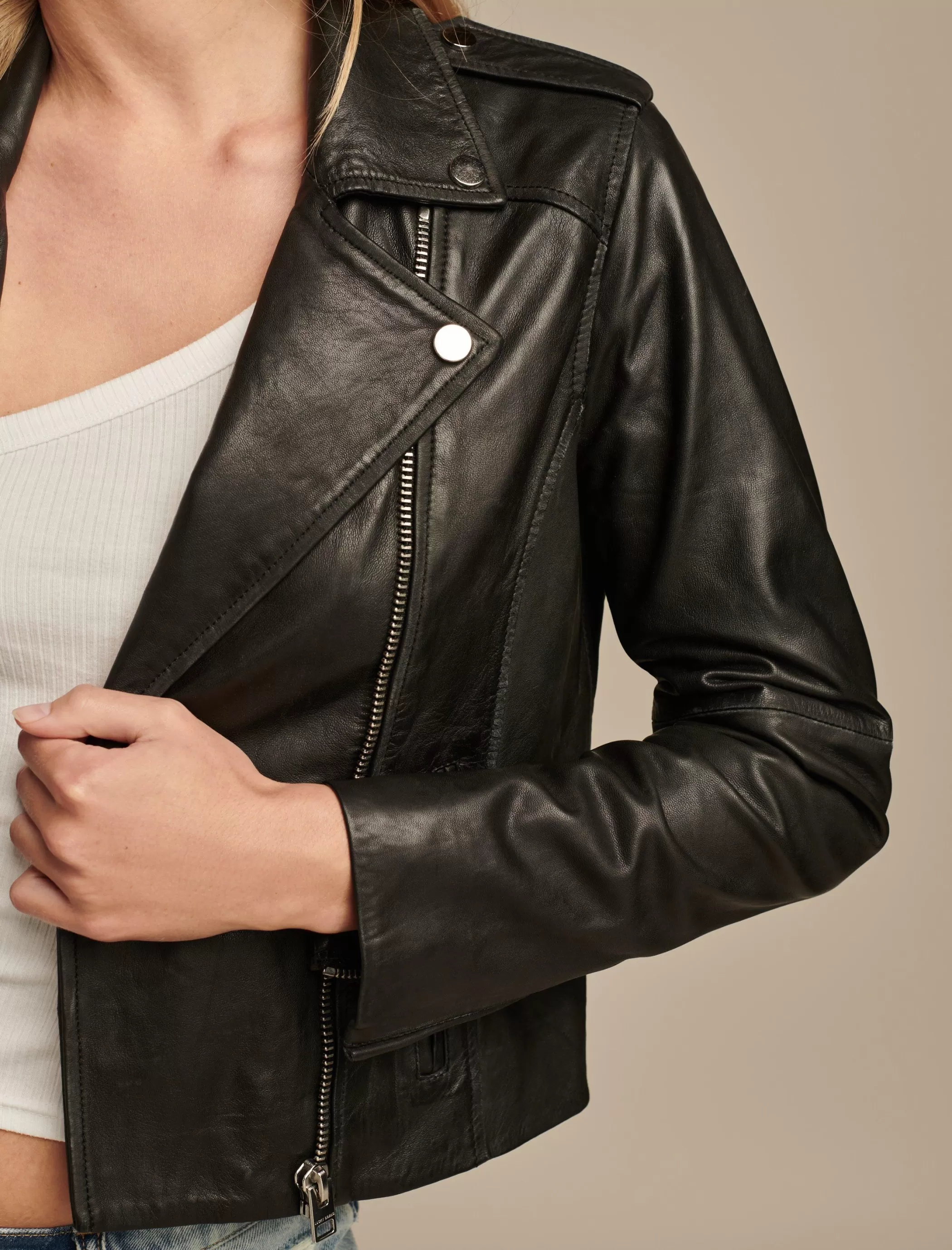 Lucky Brand Jackets & Outerwear*classic leather moto jacket washed black