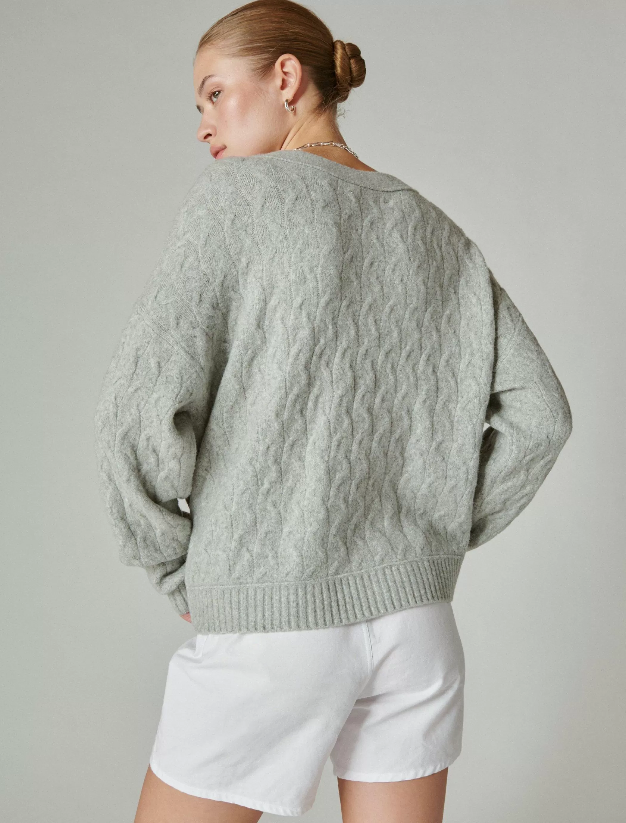 cozy_cable_stitch_cardigan_2-2.webp Lucky Brand Sweaters & Sweatshirts*cozy cable stitch cardigan light heather gray