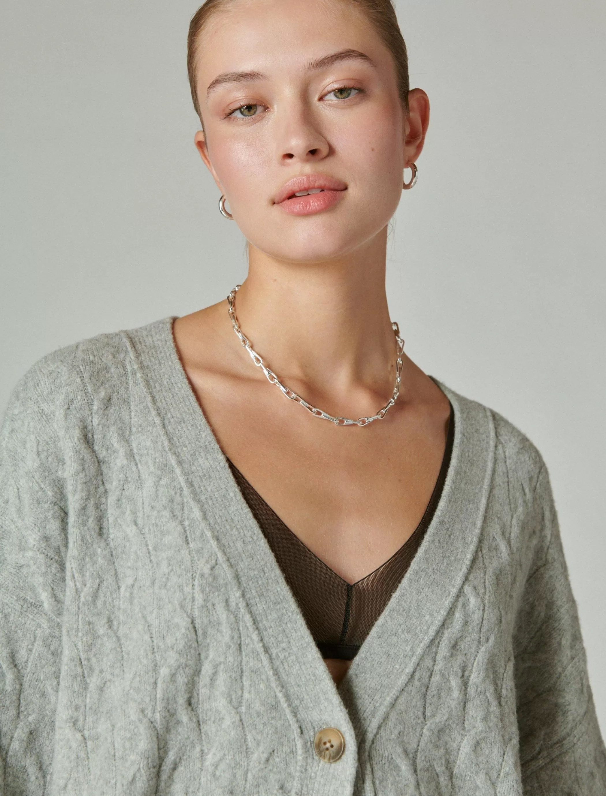 cozy_cable_stitch_cardigan_3-2.webp Lucky Brand Sweaters & Sweatshirts*cozy cable stitch cardigan light heather gray