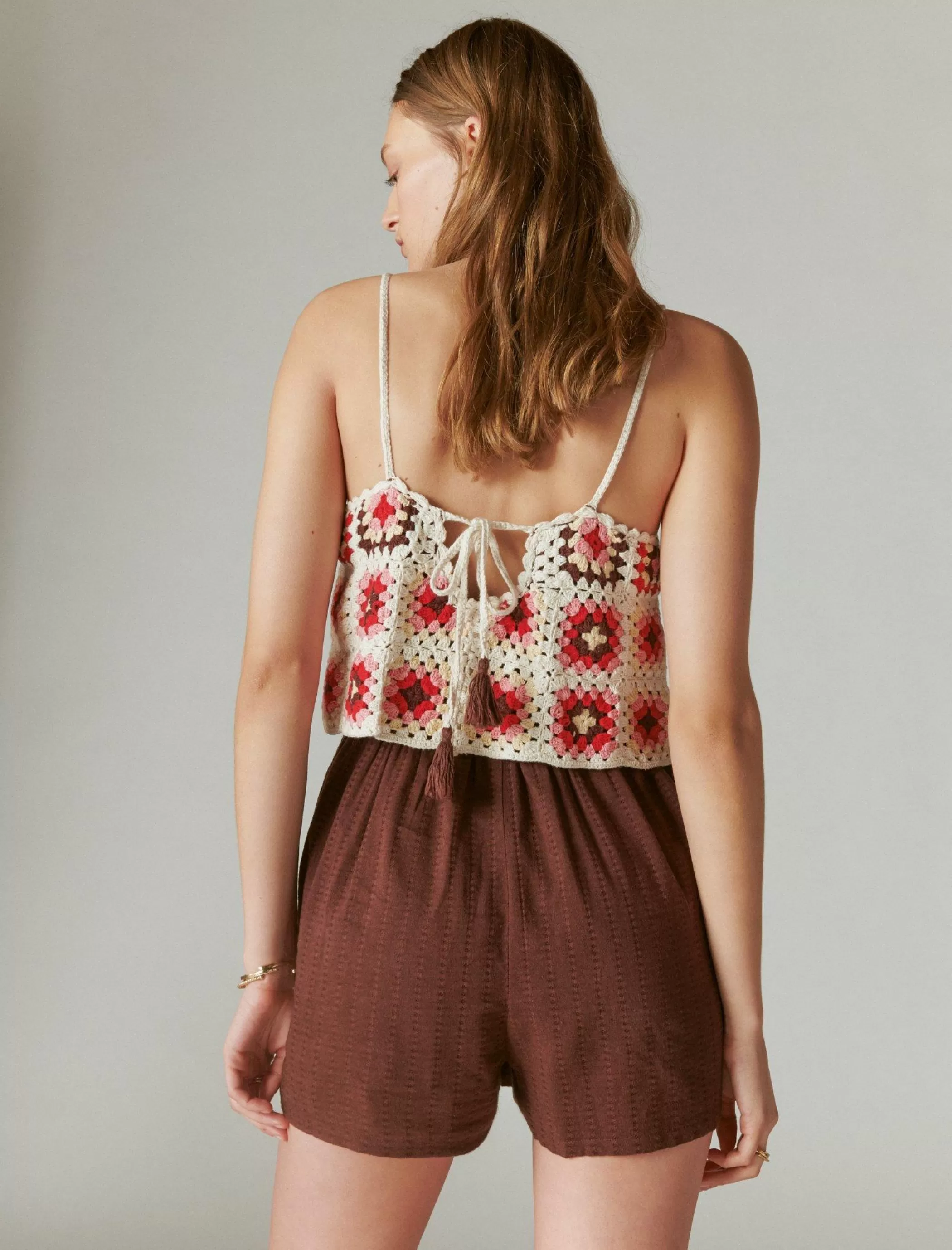 crochet_romper_3.webp Lucky Brand Jumpsuits & Overalls*crochet romper pink granny square
