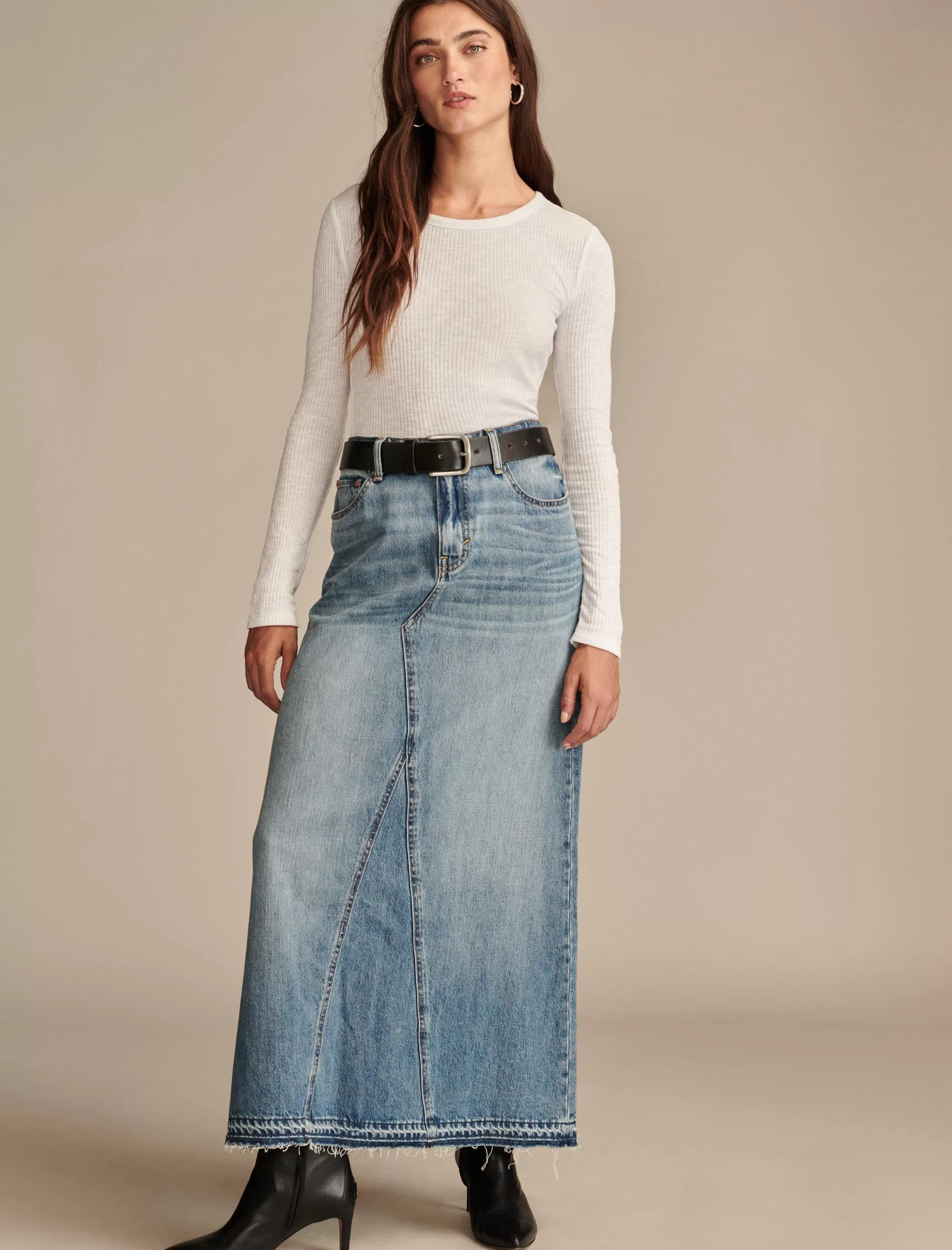 Lucky Brand Skirts | Jeans*denim maxi skirt mackie wash