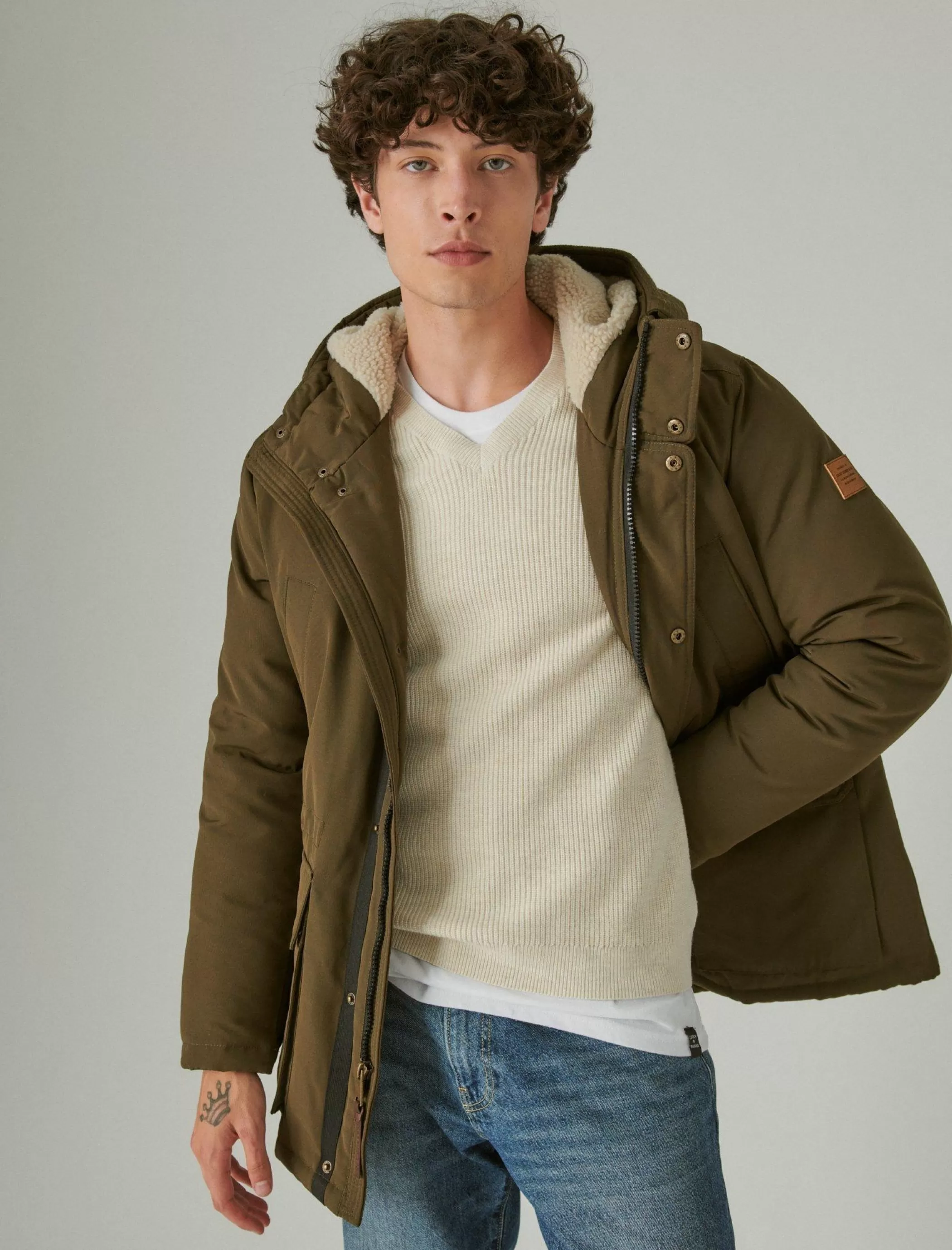 faux_shearling_lined_hooded_parka_2.webp Lucky Brand Jackets & Outerwear*faux shearling lined hooded parka olive