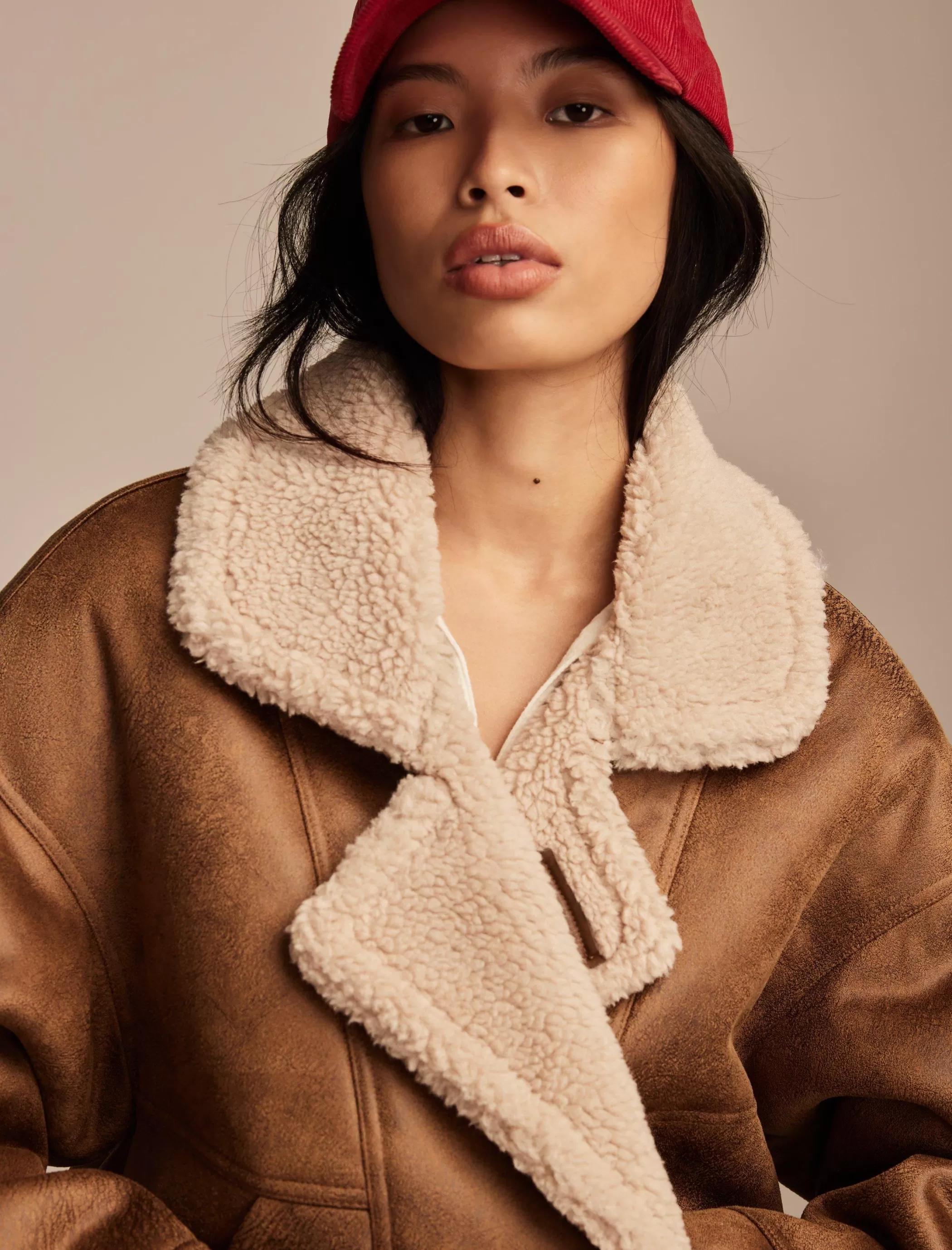 Lucky Brand Jackets & Outerwear*faux shearling moto jacket cognac