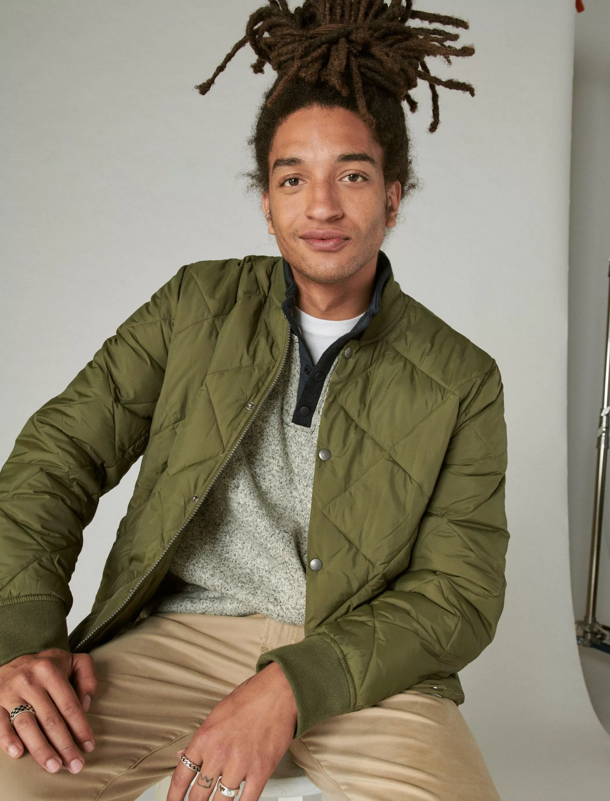 Lucky Brand Activewear*los feliz fleece color block mock neck blue multi