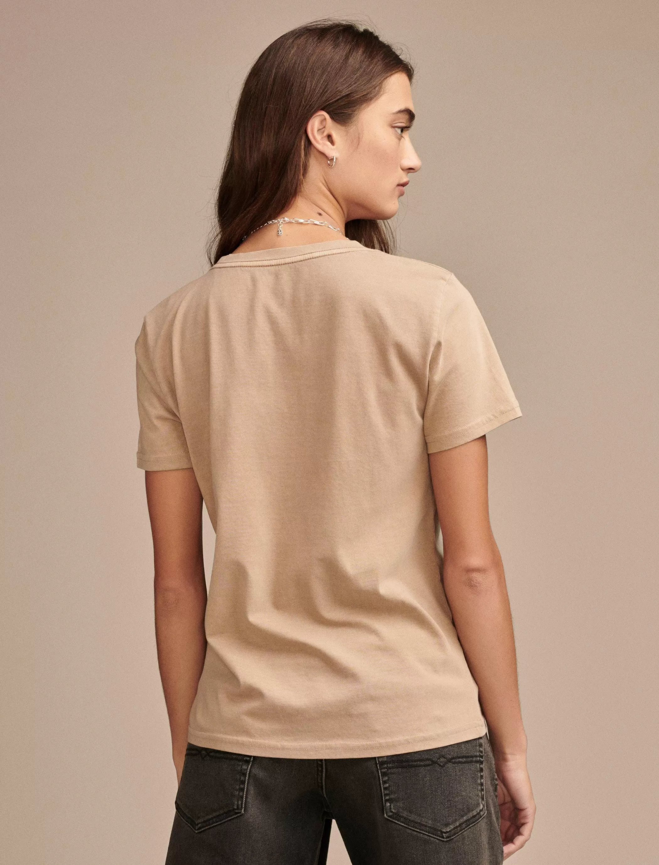 Lucky Brand Graphic Tees*multi color butterfly classic crew light taupe