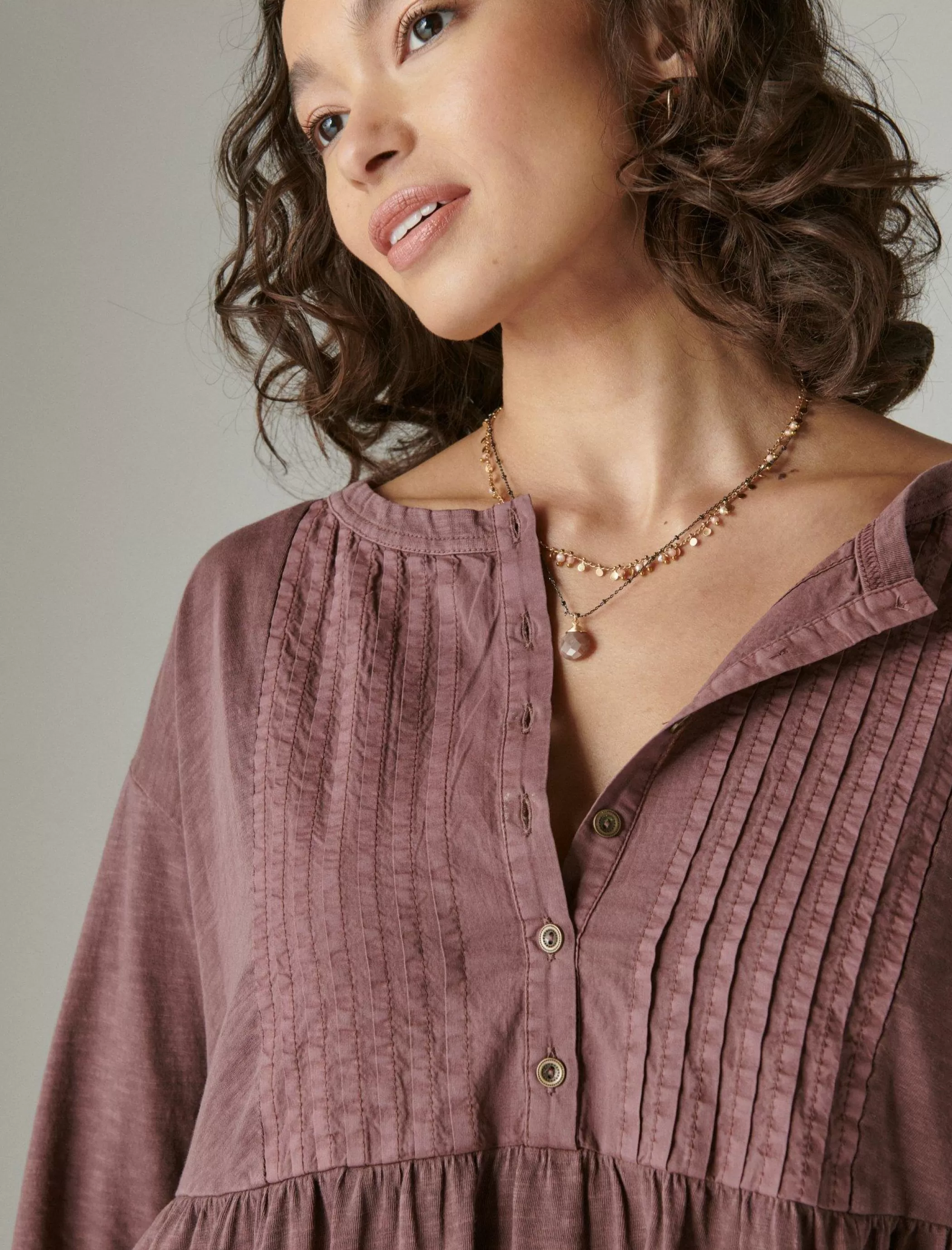 pintuck_tiered_knit_henley_dress_3-2.webp Lucky Brand Dresses*pintuck tiered knit henley dress huckleberry