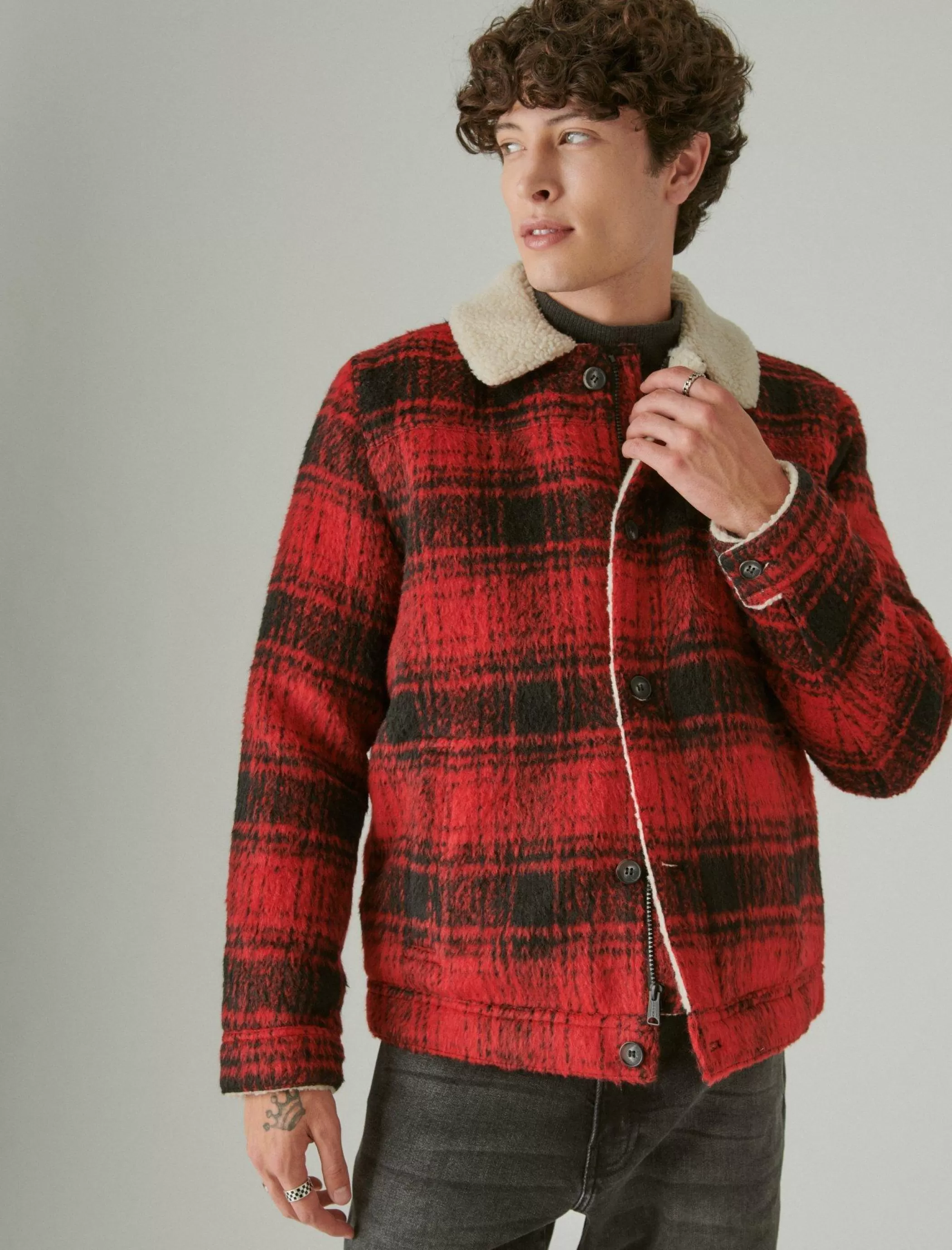 plaid_faux_shearling_lined_trucker_jacket_2-1.webp Lucky Brand Jackets & Outerwear*plaid faux shearling lined trucker jacket red plaid