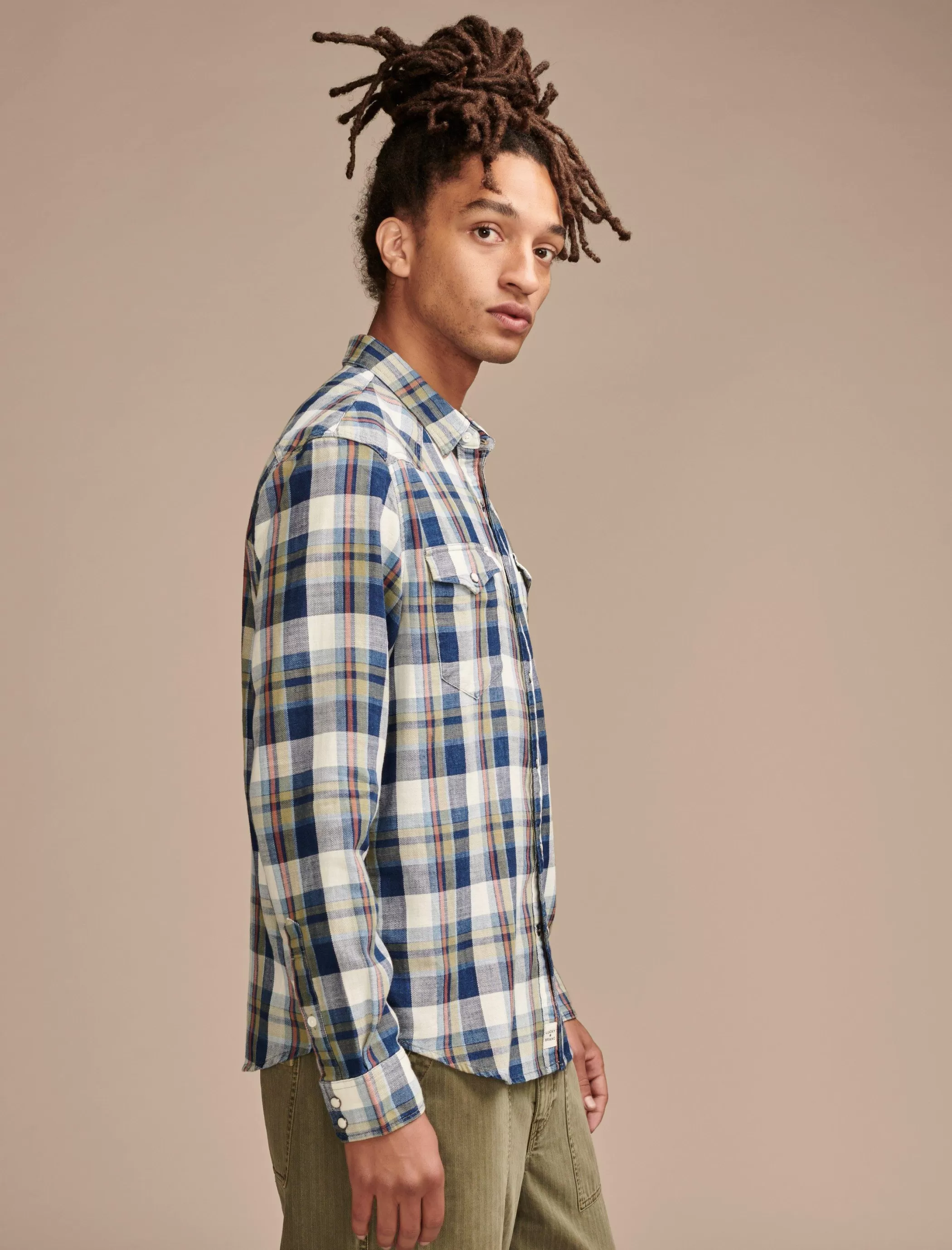 plaid_indigo_western_shirt_2.webp Lucky Brand Button-Downs*plaid indigo western shirt indigo/green