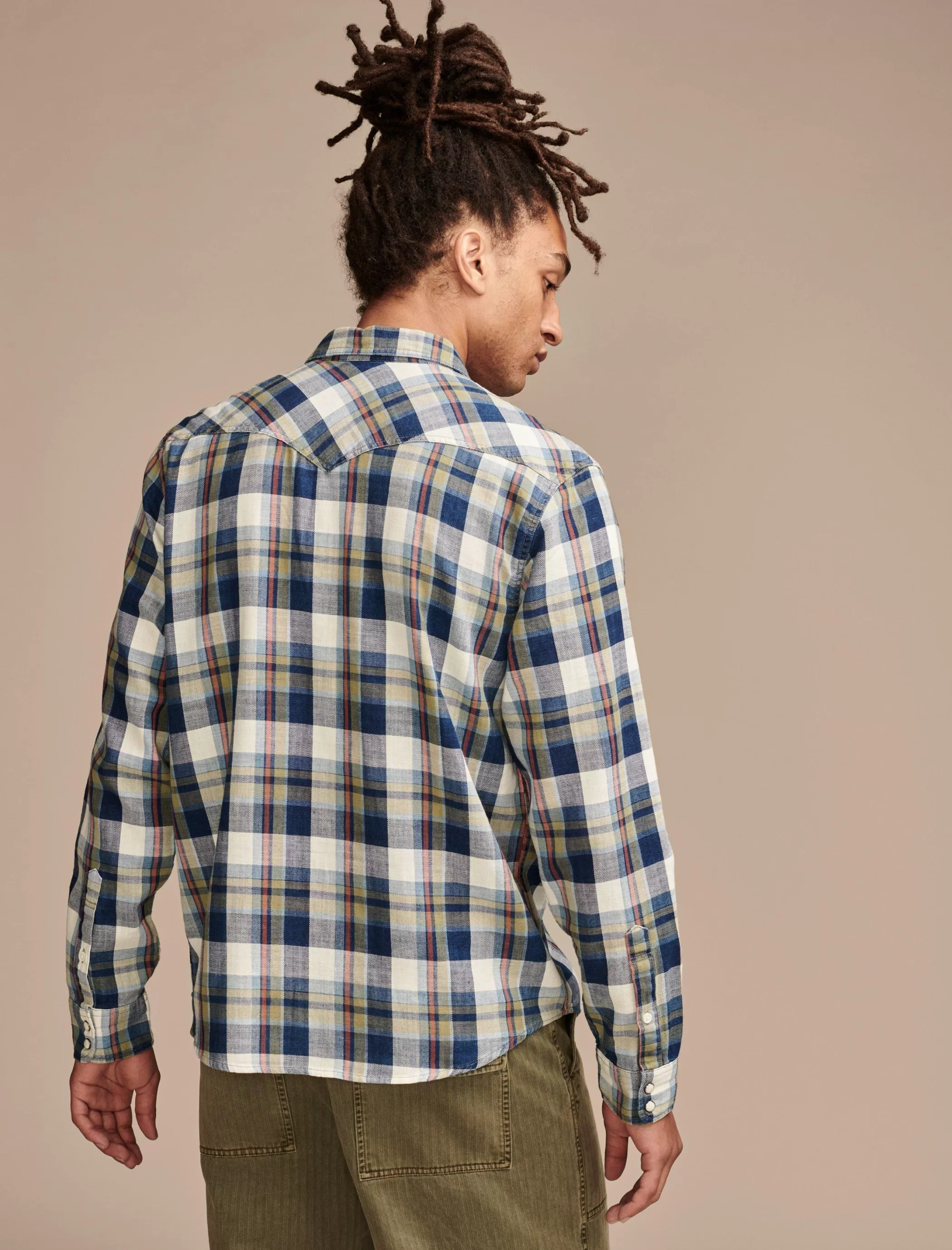 plaid_indigo_western_shirt_3.webp Lucky Brand Button-Downs*plaid indigo western shirt indigo/green