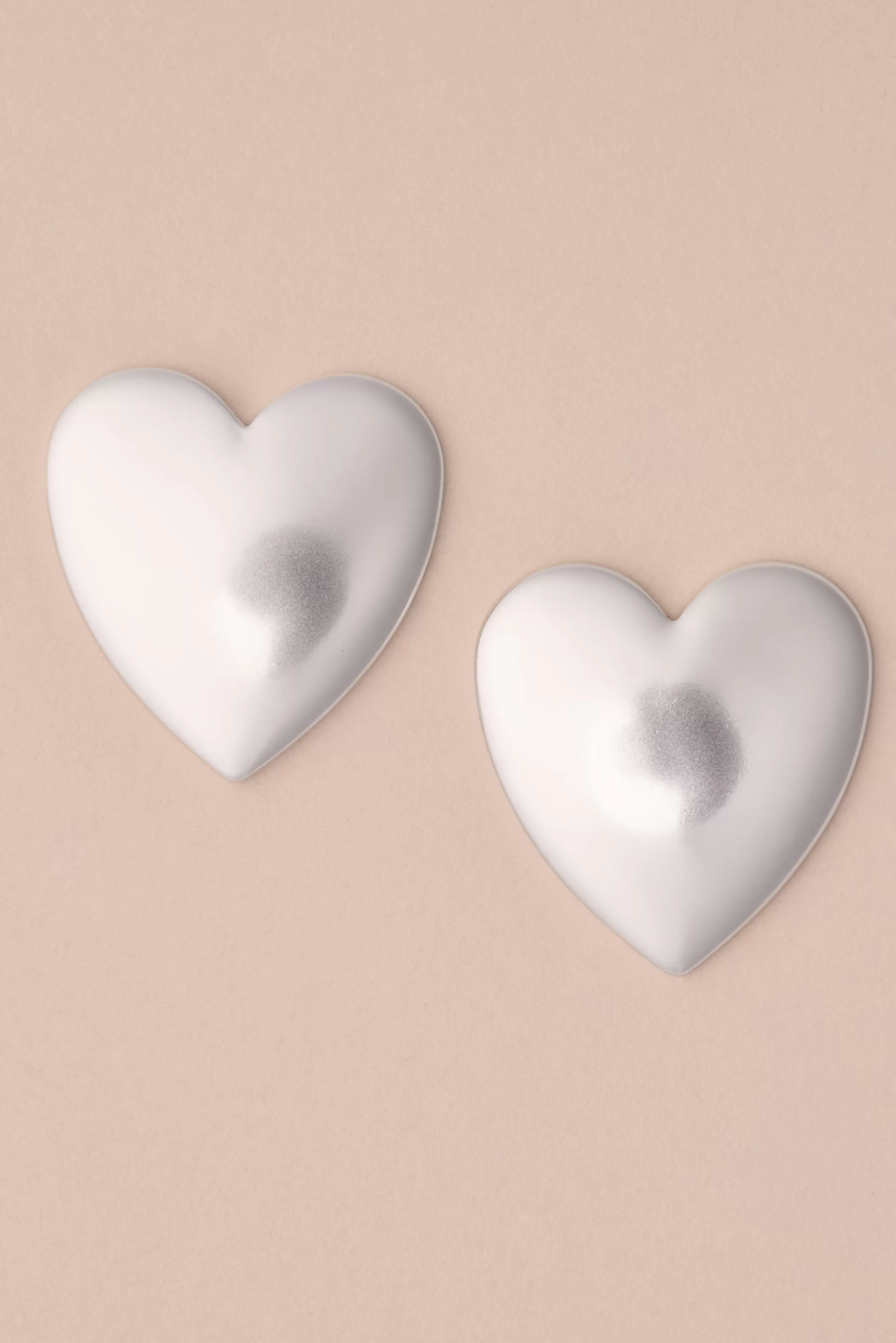 Lucky Brand Jewelry*puffy heart stud earring silver