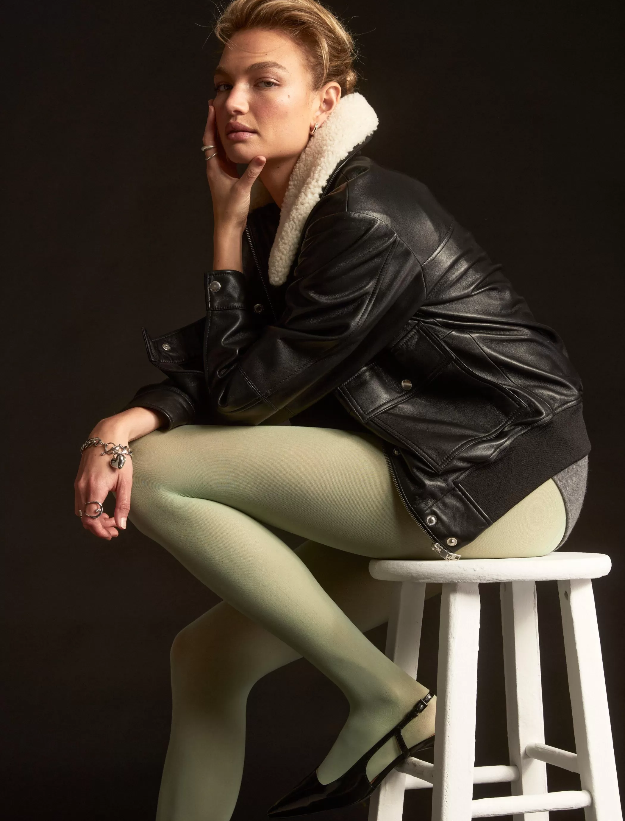 shearling_collar_leather_bomber_jacket_3.webp Lucky Brand Jackets & Outerwear*shearling collar leather bomber jacket black