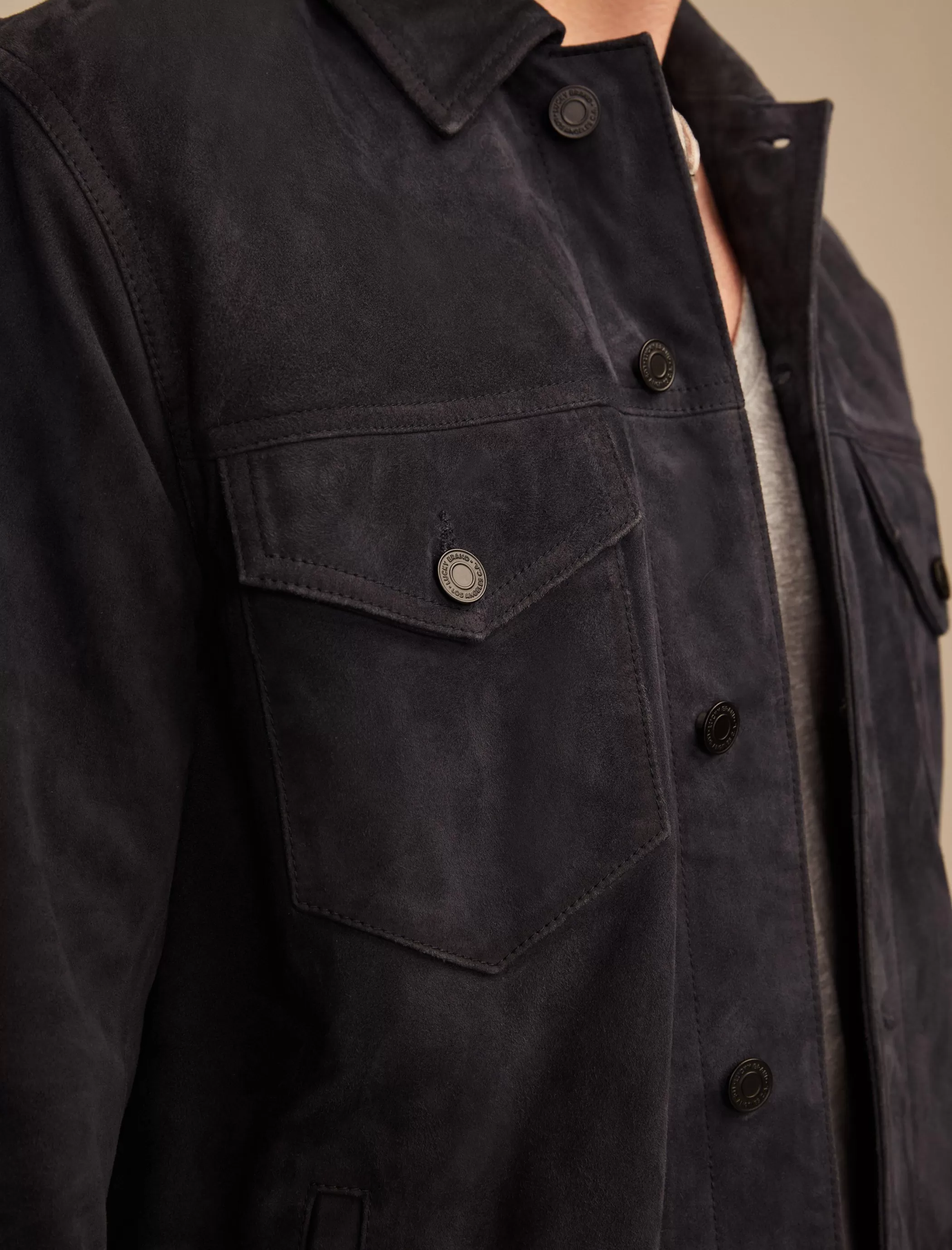 Lucky Brand Jackets & Outerwear*suede military shirt jacket parisian nights