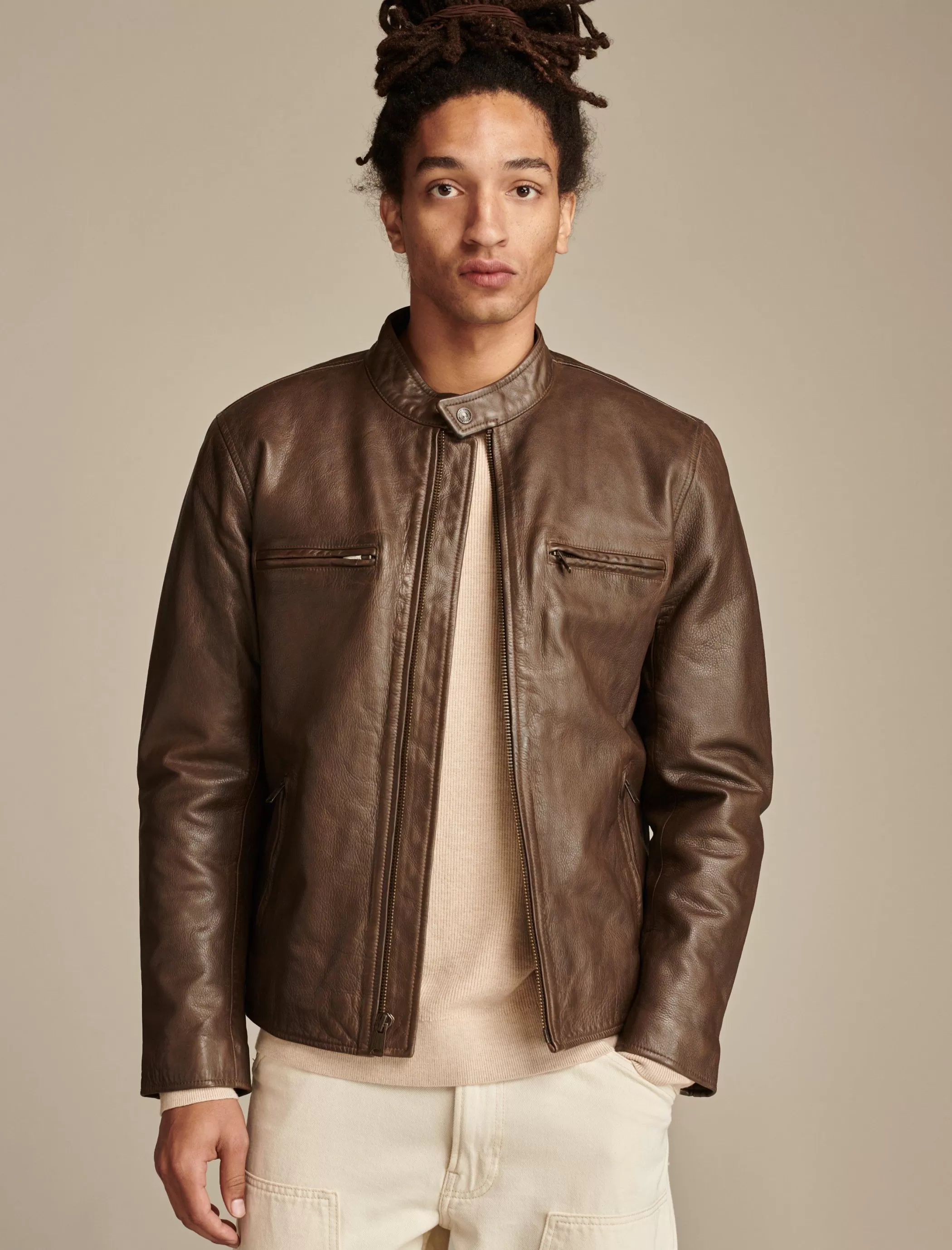 Lucky Brand Jackets & Outerwear*washed leather bonneville jacket dark brown