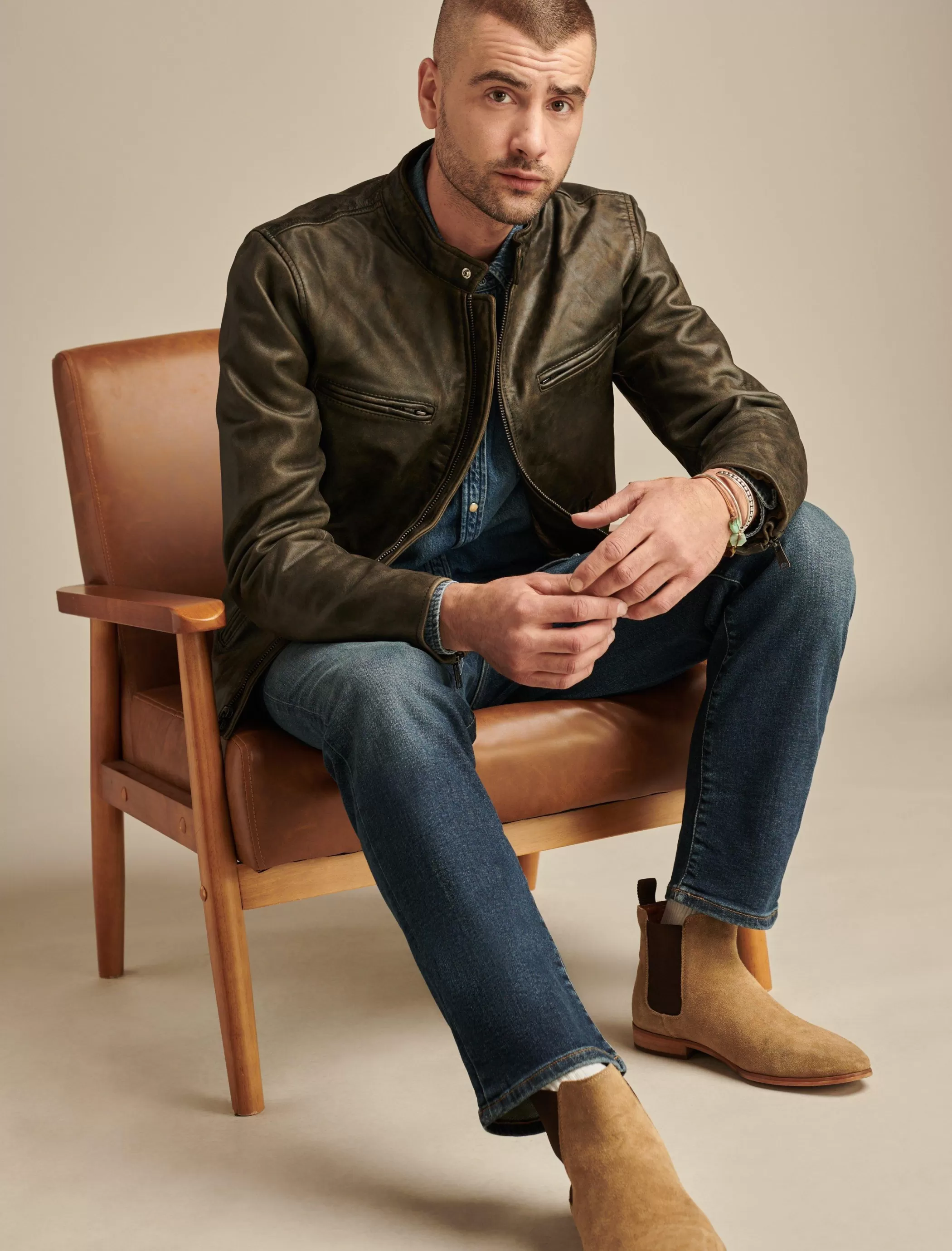 Lucky Brand Jackets & Outerwear*washed leather bonneville jacket washed black