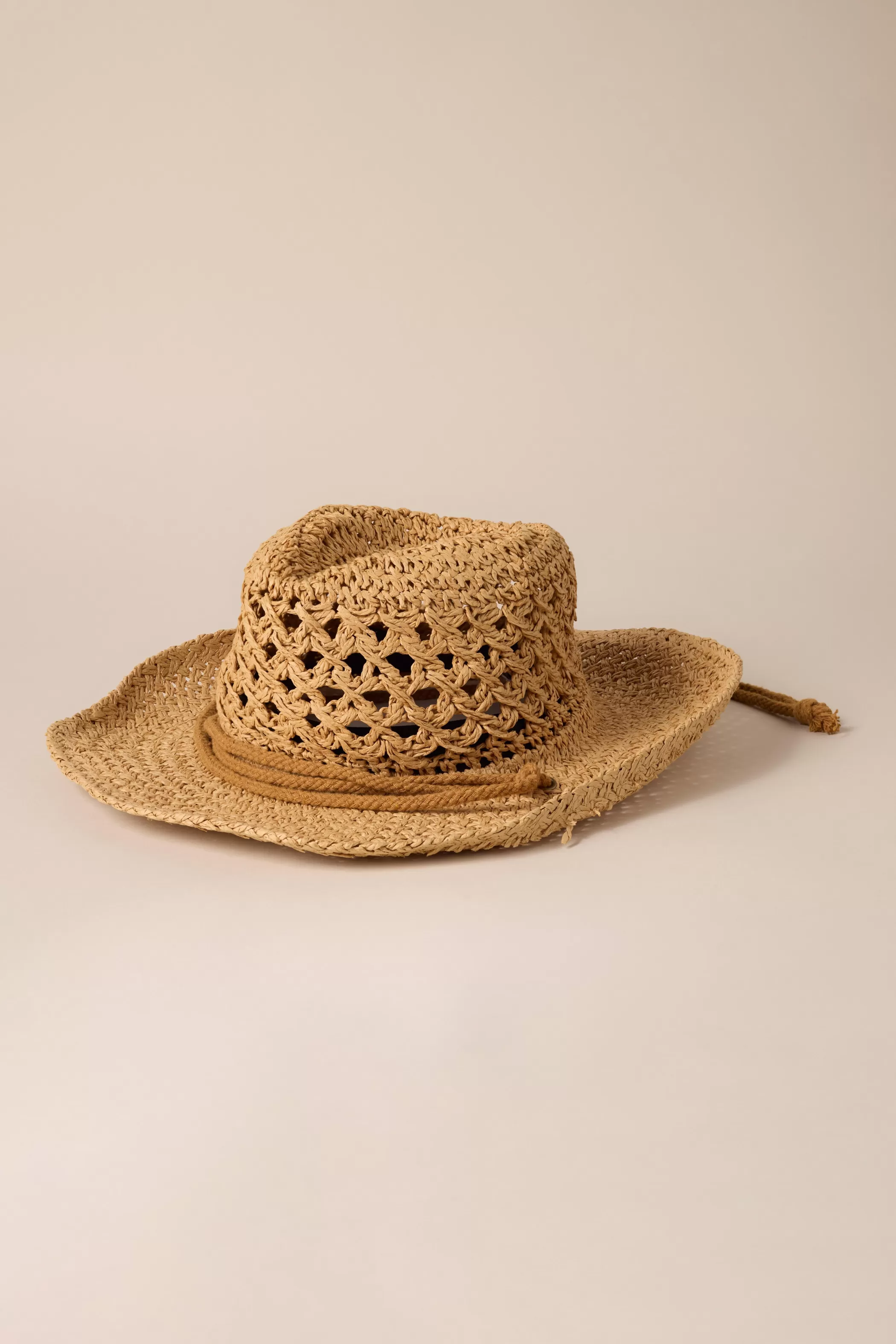 Lucky Brand Hats*woven cowboy hat with strap buff